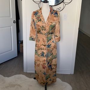 Zara | Trf Collection | Oriental Print Kimono Dress | XS